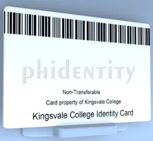 Identity card with a rear barcode