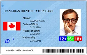 Canadian national identity card copy