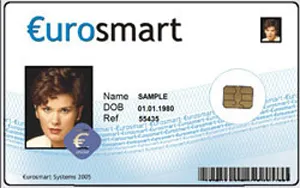 European smart card with contact chip
