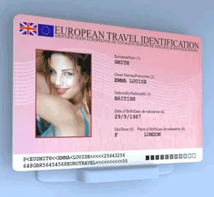 European travel identification card