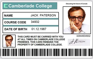 College identity card copy