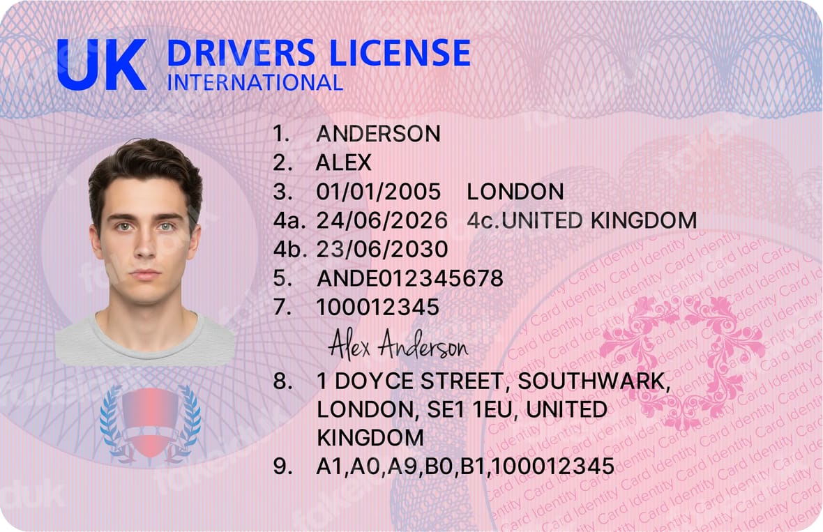 The Ultimate UK Drivers Licence — front view.