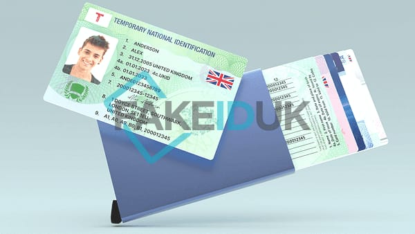 Green “Temporary” License Card — detail view.