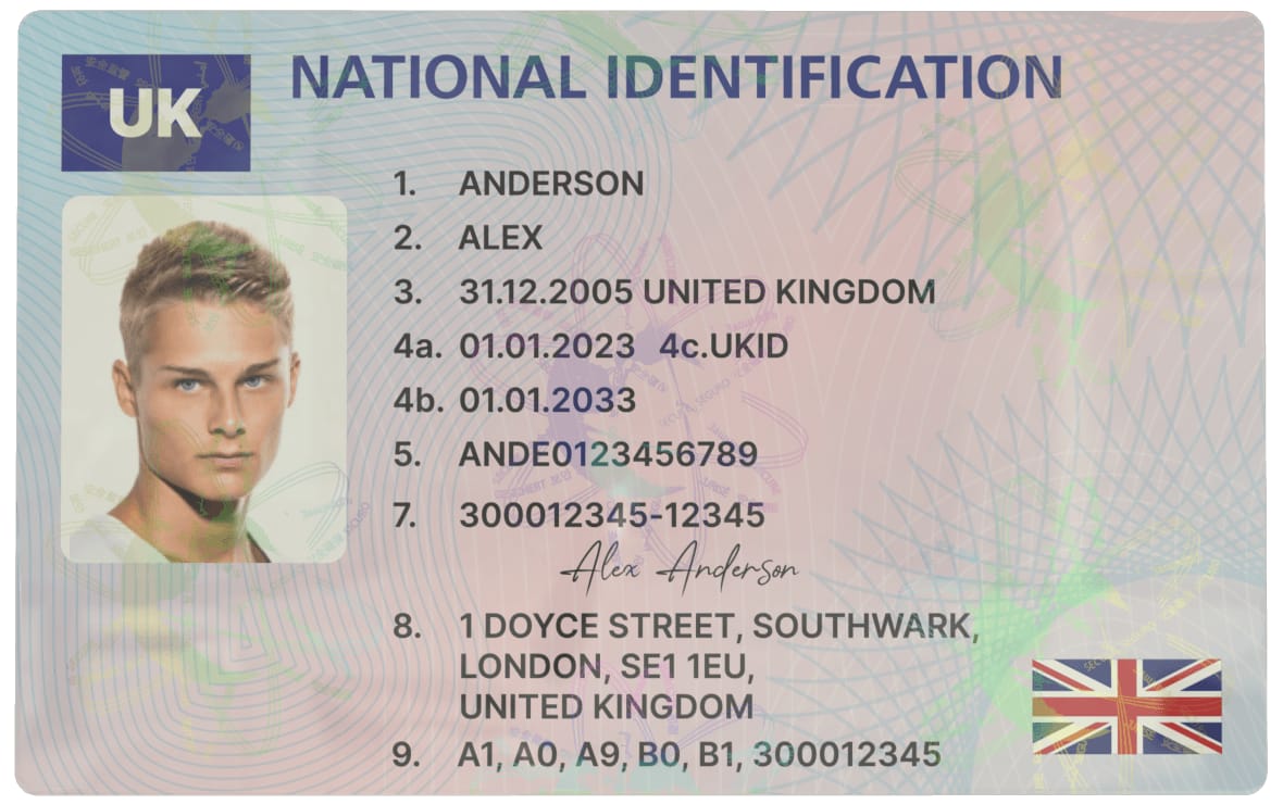 Classic UK Drivers License — reverse side.