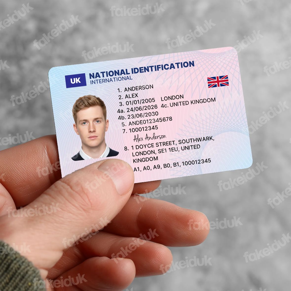 Classic UK Drivers License — reverse side.