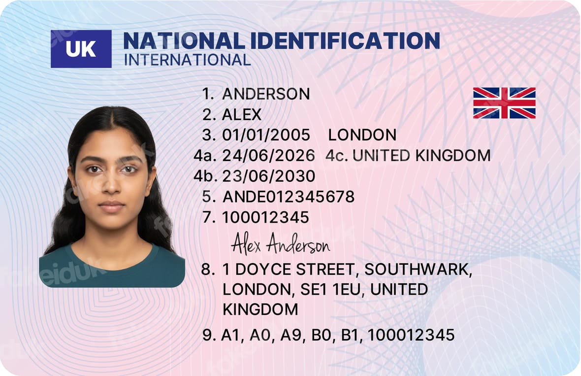 Classic UK Drivers License — close-up.