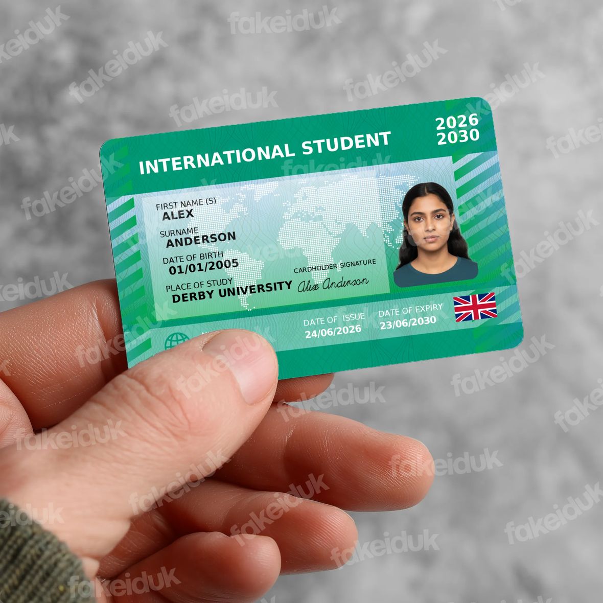 International Student Card — reverse side.