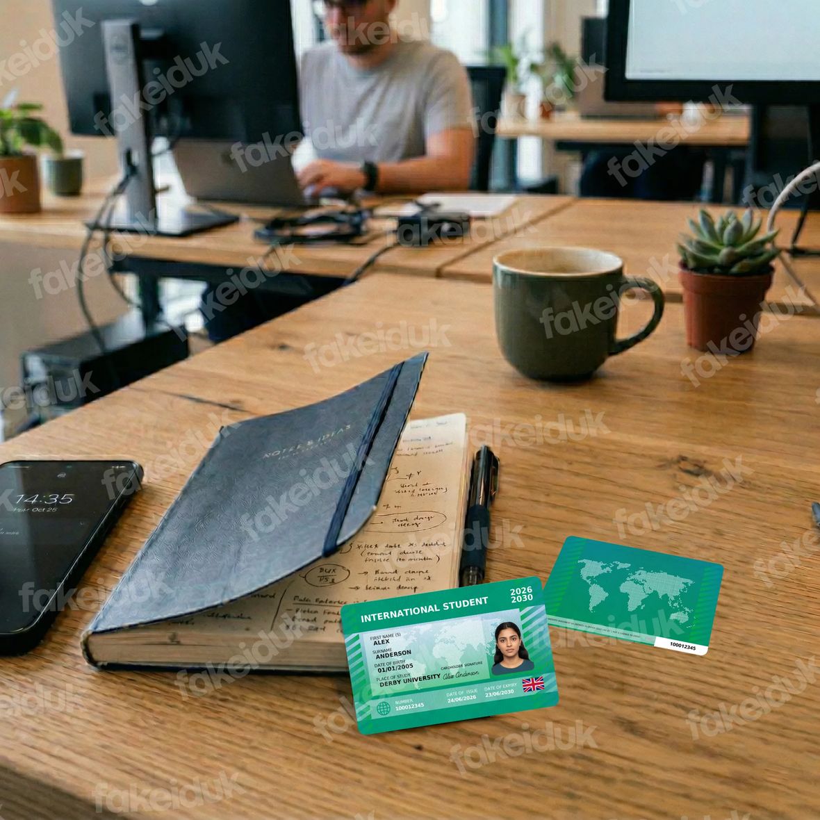 International Student Card — UV features.