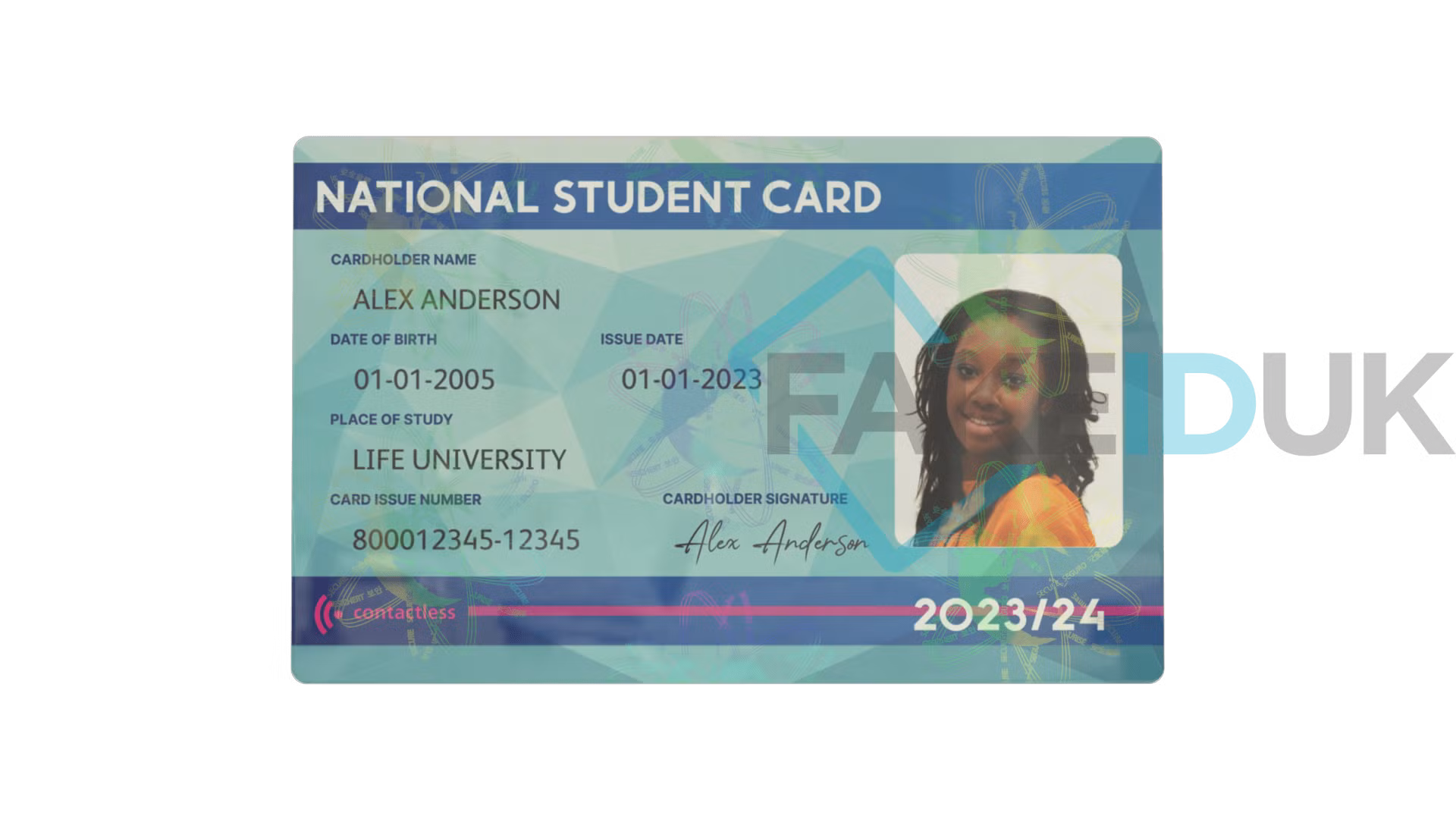 National Student Card — angled view.