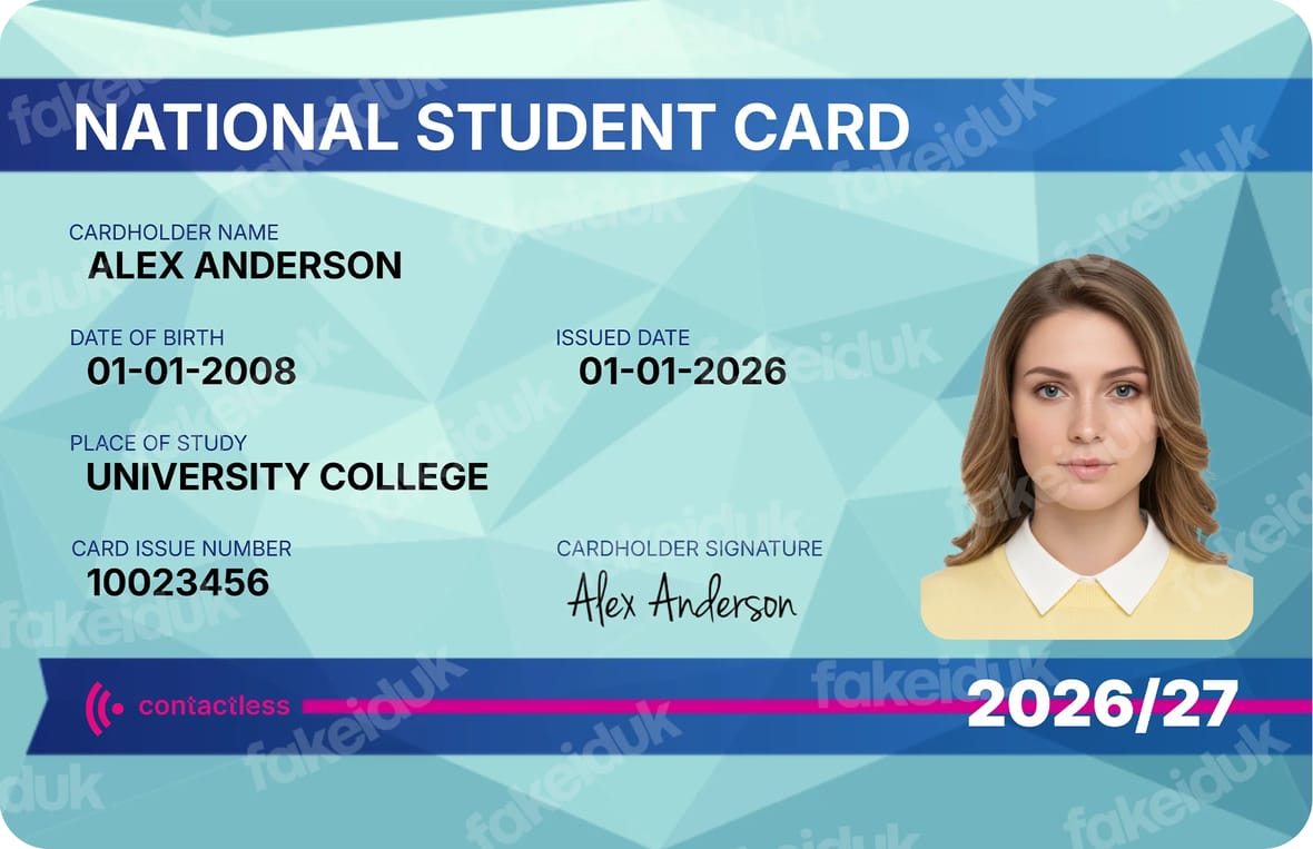 National Student Card — front view.