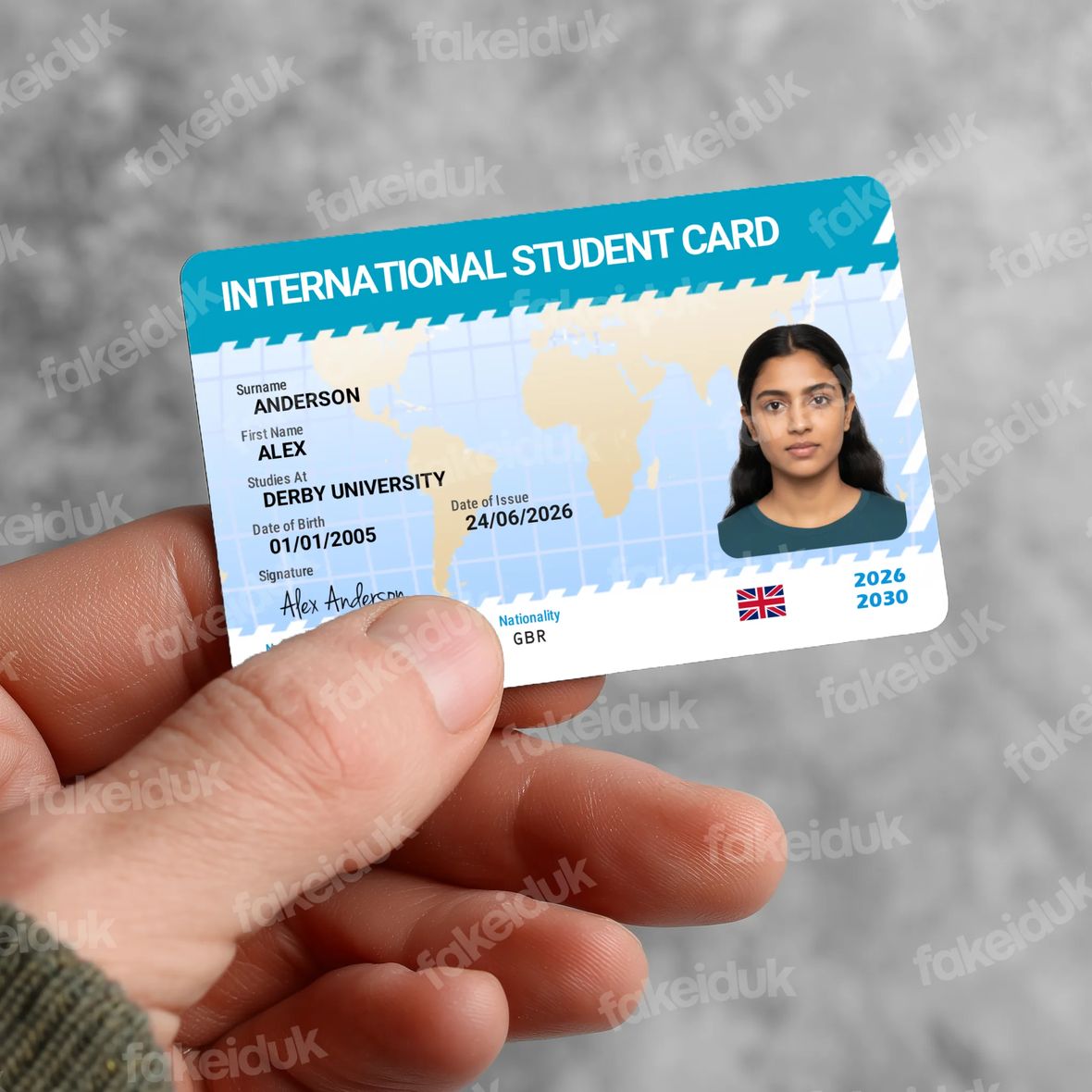 International Student Card — reverse side.