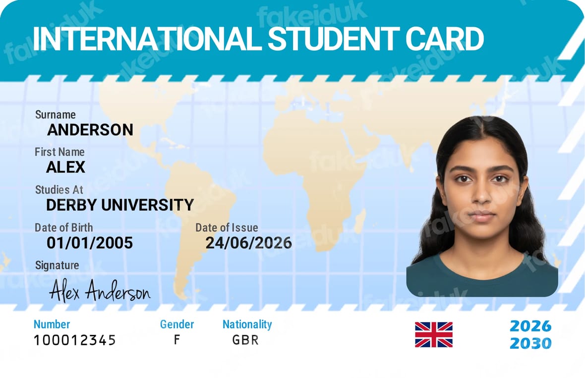 International Student Card — front view.