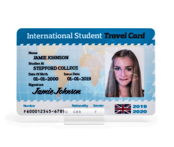 International Student Card — reverse side.