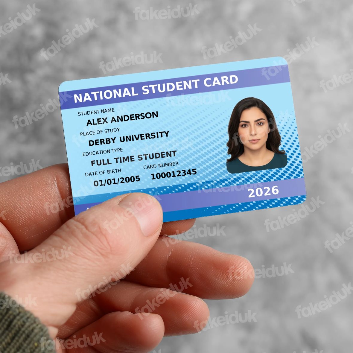 Alternative Student Card UK & EU — reverse side.