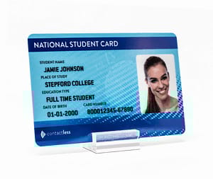Alternative Student Card UK & EU — front view.