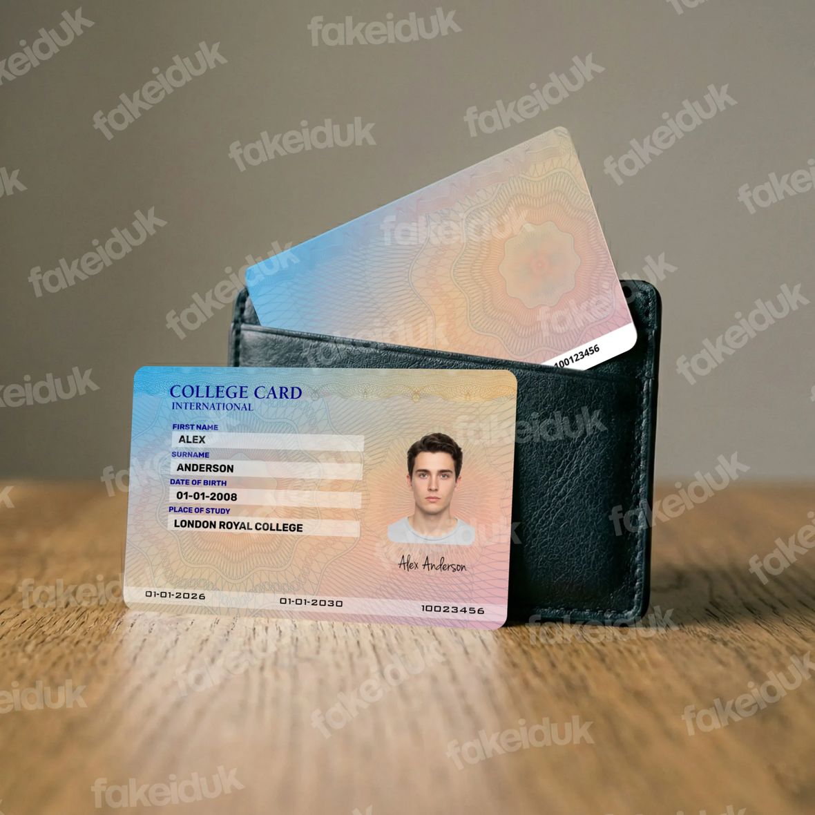 International College Card — holographic overlay.