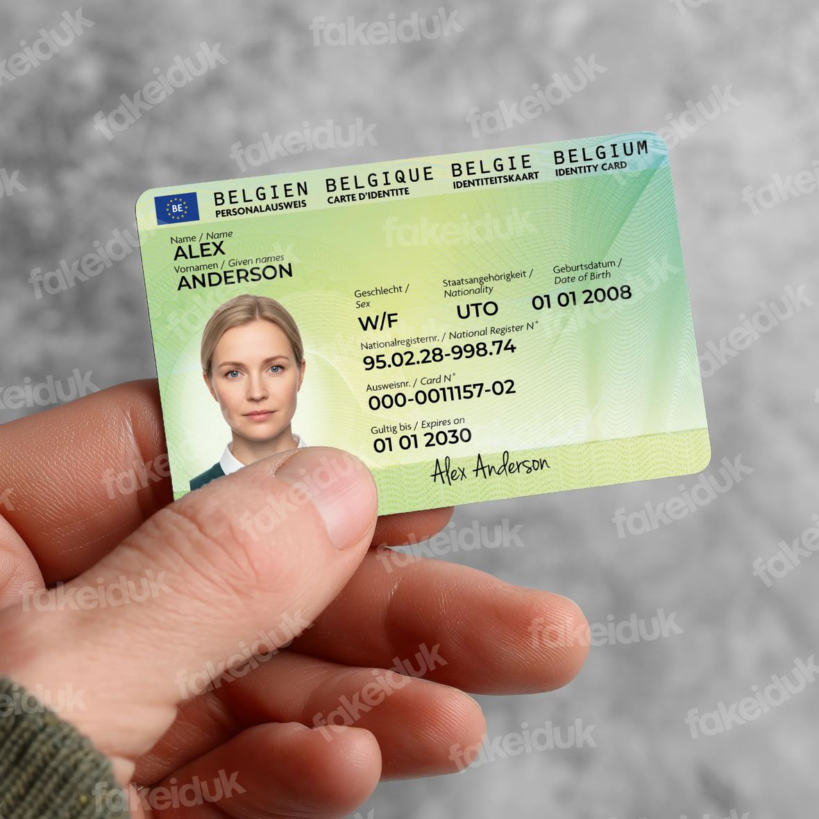 Belgium Identity Card — reverse side.