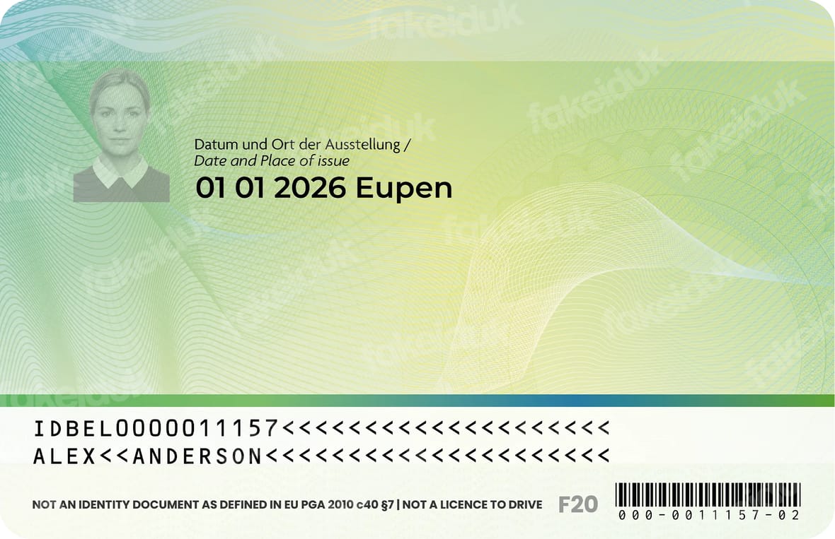 Belgium Identity Card — detail view.