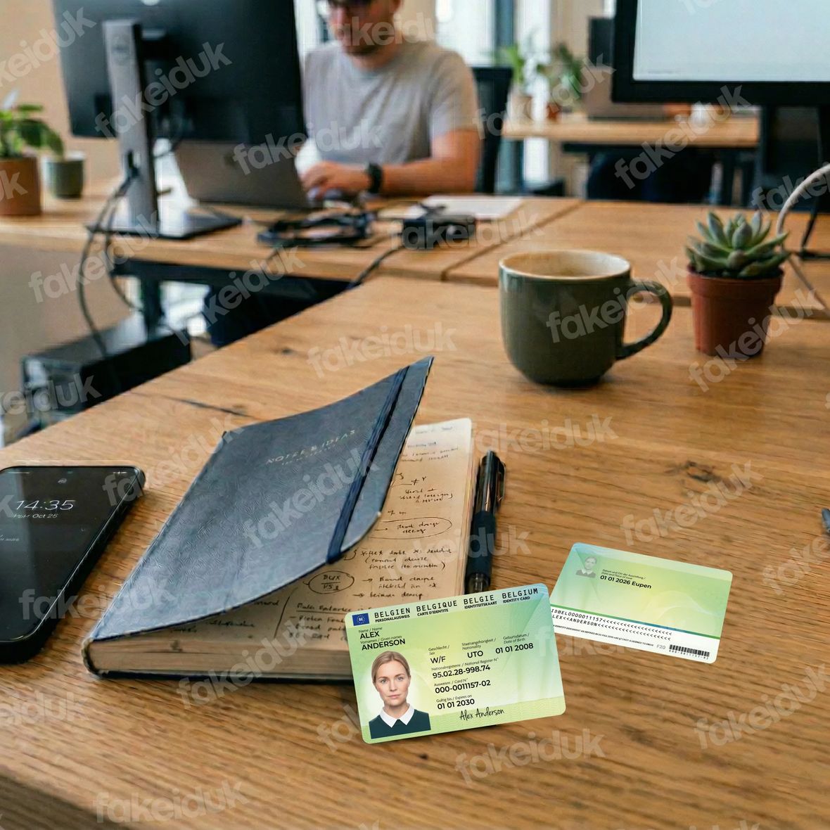 Belgium Identity Card — UV features.