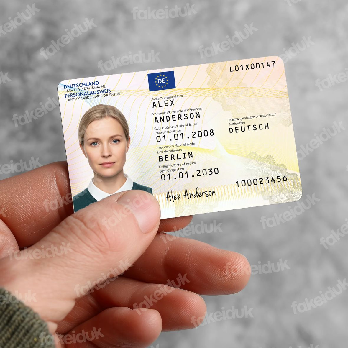 Germany Personalausweis — reverse side.