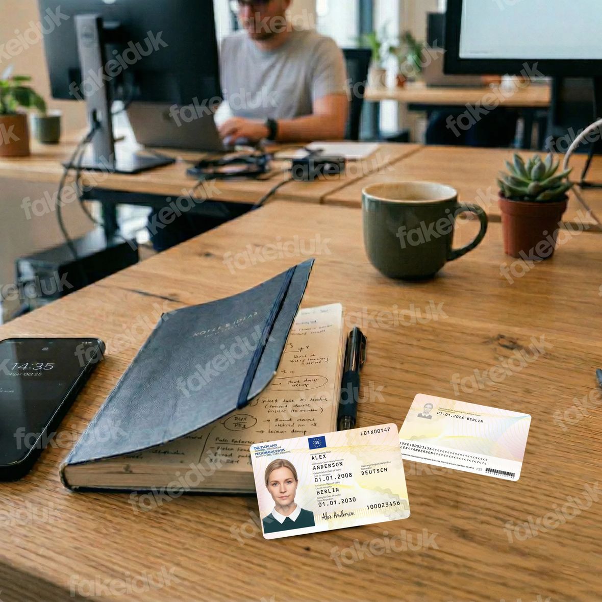 Germany Personalausweis — UV features.