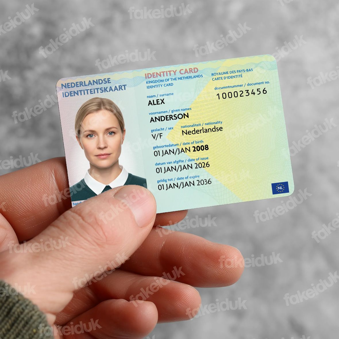 Netherlands Identity Card — reverse side.