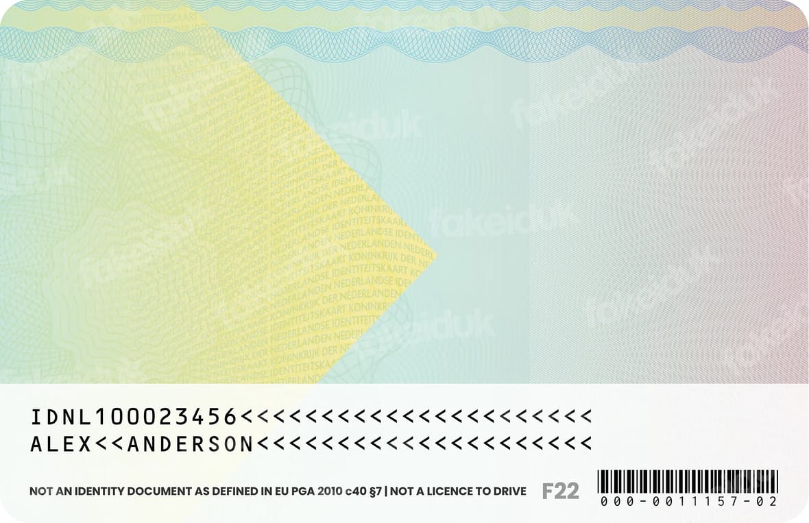 Netherlands Identity Card — detail view.