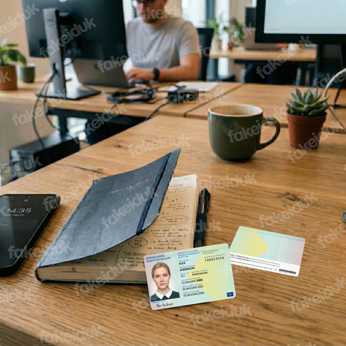 Netherlands Identity Card — UV features.