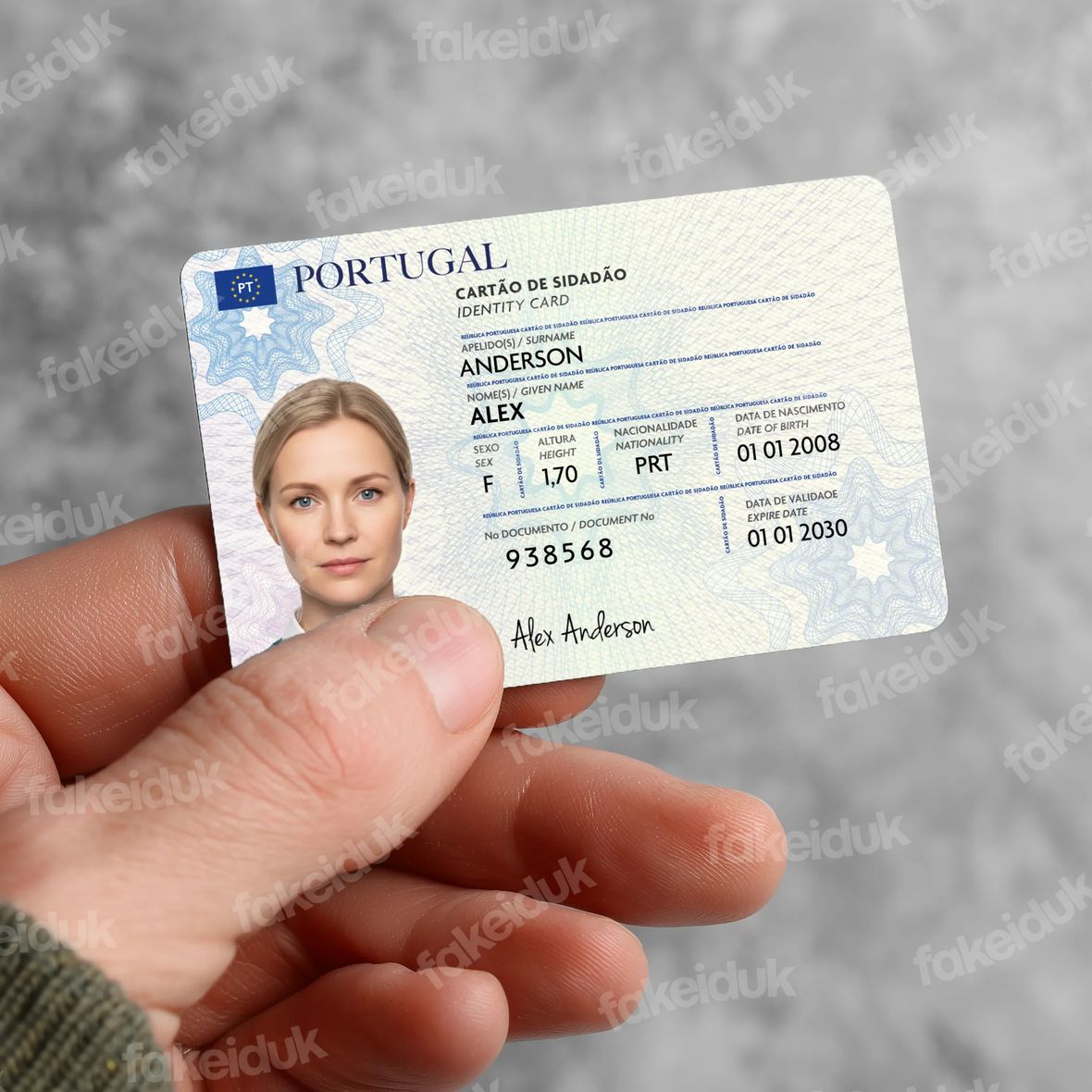 Portugal Identity Card — reverse side.